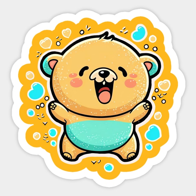 Baby cute Bear cub Sticker by Ilokid